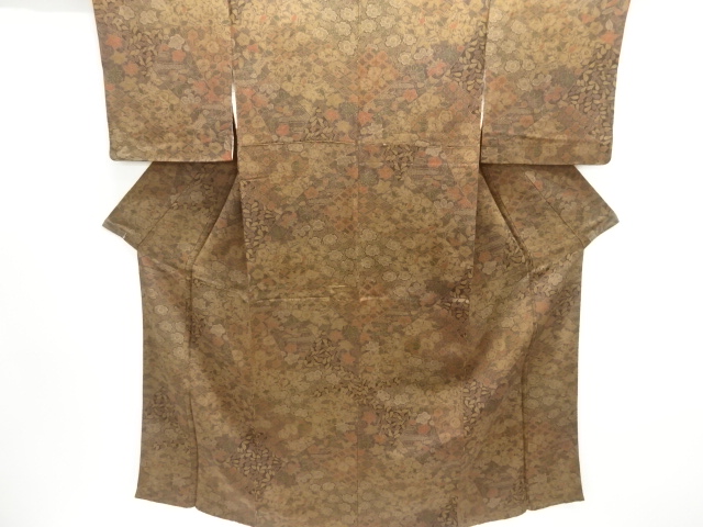 縮緬地　花古典柄小紋着物